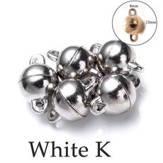 원형 자석 연결 걸쇠 비즈 라인석 참 펜던트 DIY 커플 마그네틱 버클 쥬얼리 팔찌 14mm 16mm 5 세트, 28 style37