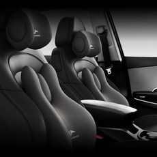 폭스바겐 페이톤 6.0 차량용 3D 인체공학 목 허리 쿠션 세트 블랙 1개