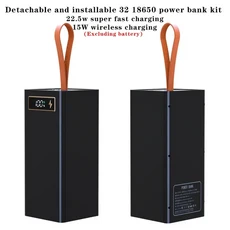 32셀 18650 배터리 케이스 보조베터리 DIY 초고속 충전 휴대용 무선, C32-black