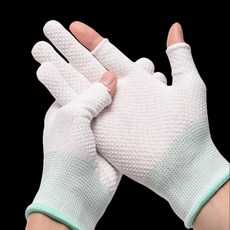 미끄럼방지 작업용 2구 반장갑 화이트, 1개