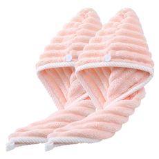 지세 드라이 헤어타월 63 x 43 cm, 1세트, 핑크 2개입