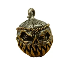 할로윈 호박 해골 얼굴 랜턴 EDC 황동 칼 비즈 DIY 짠 Paracord 매는 밧줄 펜던트 야외 도구 교수형 액세서, 1개