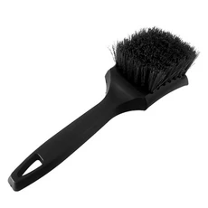 자동차 타이어 브러시 검은 강모 휠 허브 청소 ​​다기능 스틸 링 풋 패드 패브릭, 01 Black Brh