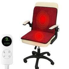 등받이의자 전기방석 1인용 의자 온열 방석 전기매트 돼지코 증정, 레드, 45 x 90 cm
