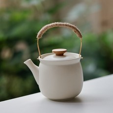 日式奶油風溫茶爐茶壺茶具套裝 ins風高腳茶杯下午茶泡茶組 家用辦公室茶道配件, 1個, 提梁壺(容量:420ml）帶濾網