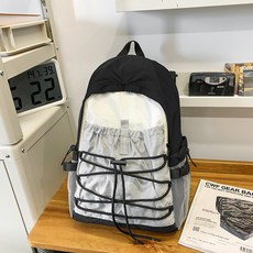 旅行戶外迷你登山包輕便登山設計後背包新款書包休閒撞色運動背包[玫瑰], 黑色大號