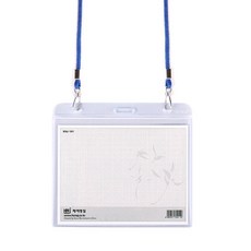 제이명찰 / 미디어명찰(가로) 130*107mm / 가로형명찰 미디어명찰가로 목걸이명찰 목걸이미디어명찰 행사용명찰, 10개, 청색