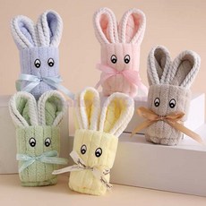 5컬러 DUCK 극세사 핸드타올 손수건 어린이집 답례품 구디백 주방 욕실 수건, 1개, 그린