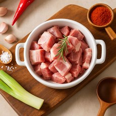 찌개용으로 깍둑썰기해 조리가 간편한 삼겹목살찌개, 삼겹목살찌개 300g, 1개