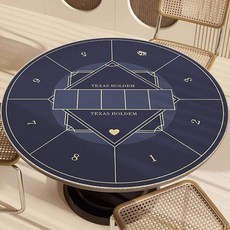 홀덤매트 카지노 테이블 원형 보드게임 텍사스 매트 (매트만), 직경 95cm, 텍사스 홀덤 - 블루, 1개