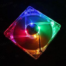 120mm PC 컴퓨터 팬 4 LED 케이스 다채로운 냉각 팬 플라스틱 12CM 팬 컴퓨터 케이스 CPU 쿨러 라디에이터, 색깔, 1개