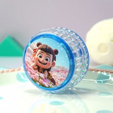 FKLR 哪吒兒童悠悠球 髮光玩具 男女孩入門 自動迴旋 溜溜球 卡通可愛yoyo球, 1個, 新哪吒1-藍色