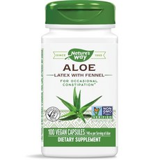 Nature's Way 然萃維 蘆薈乳膠140mg&茴香籽素食膠囊, 100顆, 1罐
