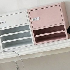 오피스 미니 금고 서랍형 개인 보관용 166887, 3단 화이트