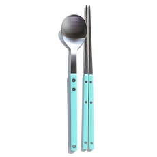 보겐 국산 New 쌍띠에 스텐 한식 수저 세트 실버, 민트블루, 1개, 숟가락+젓가락 민트블루, 1개, 숟가락+젓가락