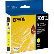 엡손 702 듀라브라이트 울트라 잉크 고용량 검정 카트리지 T702XL120S 워크포스 프로 WF3720 3730 3733과 호환, Yellow, 1 Count (Pack of 1), Ink, 1개