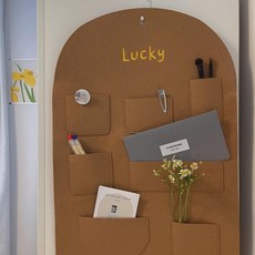 ins牆掛多口袋雜物收納 門後壁掛可愛學生宿舍掛袋, 棕色牆掛