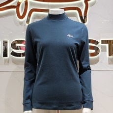 루이까스텔 [25년 가을 신상품 최저가] 여성 심볼자수 소프트터치 울트라스트레치 모크넥티셔츠 1/LE/TS/001/BCA