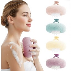 4Pcs 슈퍼 소프트 해바라기 흡입 컵 목욕 공 2-in-1 슈퍼 소프트 아프리카 각질 제거 샤워 타월 네트 스펀지 목욕 공 각질 제거 욕조 네트 스펀지 바디 스크러버 샤워 공, Purple