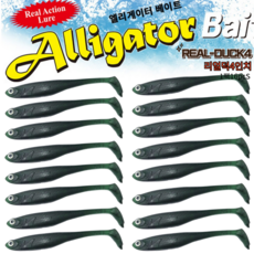 엘리게이터 리얼덕쉐드웜4인치/REAL DUCK SHAD4 16pcs/우럭 광어 빅배스 웜, 16개