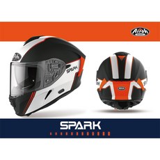 AIROH SPARK 雙鏡片 全罩安全帽, 消光黑橘