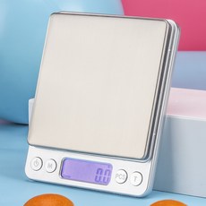 전자저울 디지털 주방저울 커피 저울 디지털 고정밀도 저울 주방용 저울 가정용 고정밀도 저울 1Kg/0.1g, 은색, 1개, 1kg