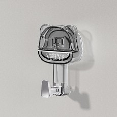 DFMEI 小熊吸盤掛鉤無痕強力廚房粘鉤免打孔家用玄關掛衣鉤浴室防水掛鉤, 1個, 小熊吸盤單掛鉤(透灰色):如圖