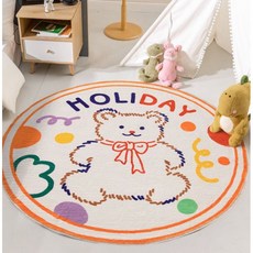 리빙준 데일리 사계절 인테리어 먼지없는 침실 애니멀 원형 러그