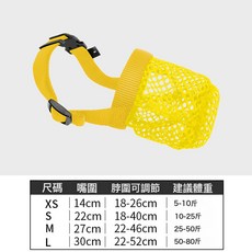 狗狗嘴套小狗中小型犬防亂吃防咬狗口罩雪納瑞防誤食防舔幼犬嘴罩, 1個, 檸檬黃:XS