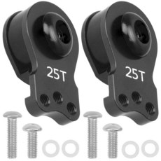 2피스 Vgoohobby 알루미늄 RC 25T 서보 세이버 조절 가능한 하이 토크 서보 세이버 Futaba Tamiya Servos 1/10 Traxxas TRX4 TRX6 S, 블랙