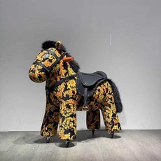 승마장난감 바퀴가 달린 말장난감 말타기 목마 흔들말, 1개, 37. 황금 갑옷 3
