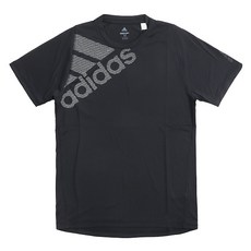 adidas 愛迪達 大Logo黑色短袖T恤