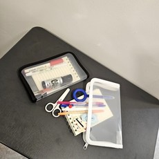 정리의 신 A6 투명 지퍼 파일 파우치, 1개, 블랙