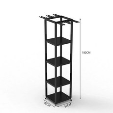 롱보드 거치대 더블 선반 스탠드 스케이트보드 진열대, 1. 블랙 (50x40x180CM) 바퀴, 1개
