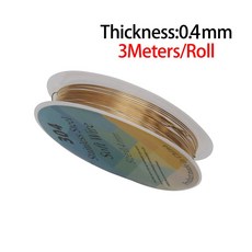 20 미터 304 스테인레스 스틸 쥬얼리 PVD DIY 코팅 골드 0MM 만들기 와이어, 3 meters 0 4mm