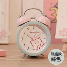 DIU 卡通兒童學生專用桌面時鐘數字超大聲靜音表高顏值定時小鬧鐘, 薄荷綠:如圖