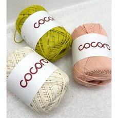 뜨신) 코코로 cocoro 면사 2볼 / 모칠라 코바늘 여름 면실 뜨개질 뜨개실 면 100%, 2개, 그린032