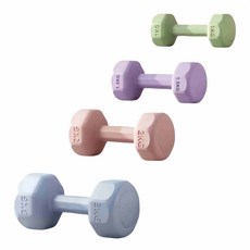 彩色啞鈴，1公斤-3公斤多種重量選擇，居家健身、瑜珈適用，舒適握感，安全防滑, 1個, 1kg