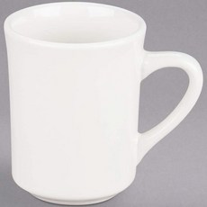 HomeVss 레스토랑 가치 내구성 있는 석기 아메리카 화이트아이보리 6oz 부용컵 케이스 36개, 8oz RE Mug/ Case of 36, America White