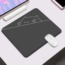 게이밍 고양이 캐릭터 마우스패드 방수코팅 400X450X2MM, 1개, 그레이