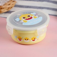 핑크퐁 아기상어 옐로우 스텐 멀티저장용기 간식용기, 1개