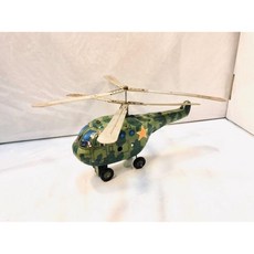 伍拾錢 復古發條鐵皮玩具 航空系列 (直升機/運輸機) 懷舊收藏 交換禮物 聖誕禮物 生日禮物, 雙槳直升機, 1個