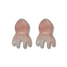 하이퍼글로리 두피 마사지기 문어 괄사 경락 지압 마사지기, 베이비핑크, 2개