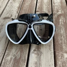 수영 커버가있는 안개 유리 방지 HD 스쿠버 청소년을위한 코 스커트 마스크 실리콘 다이빙, White