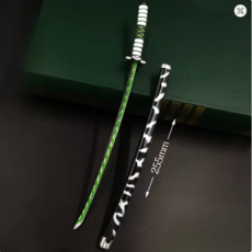 귀멸의칼날 귀살대 일륜도 25cm 아연합금 귀칼 굿즈 무이치로 기유 탄지로 렌고쿠 시노부, 1개, 시나즈가와 사네미