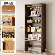 實木落地門後置物架, 進口橡膠木 手工磨邊黑胡桃色 178*60*12cm:夾縫收納