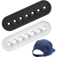 2Pcs 모자 익스텐더 스냅백 3D 프린팅 스트랩용 조절 가능한 스냅 백 버클 익스텐션 및 교체 캡 사이즈 액세서리 사용하기 쉬운 블랙 화이트