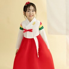 Gaon 女童款紅蔘色童女用韓服組合 AW175