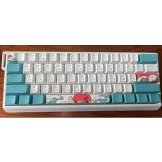 XVX H61 유선 알루미늄 기계식 키보드 60가나가와 키캡 핫 스왑 가능 RGB 게이머, Russian, 보라색 스위치