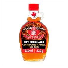 St Lawrence Gold Grade A Amber Maple Syrup 세인트로렌스골드 캐나디안 A등급 앰버 메이플 시럽 250mL, 1개